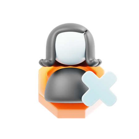 Delete User  3D Icon