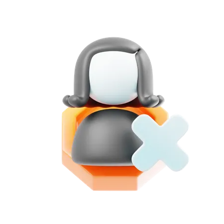 Delete User  3D Icon