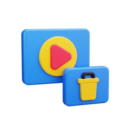 동영상 삭제  3D Icon