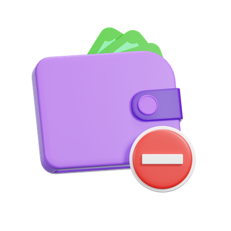 Delete Wallet  3D Icon