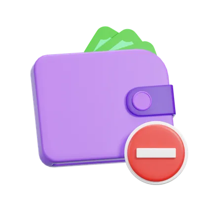 Delete Wallet  3D Icon