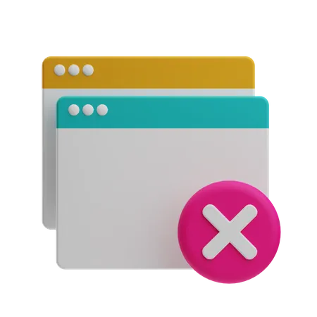 Delete Webpage  3D Icon