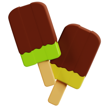 Delicious Chocolate Popsicles  3D Icon