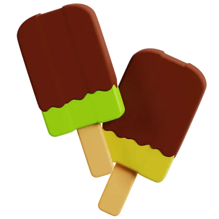 Delicious Chocolate Popsicles  3D Icon