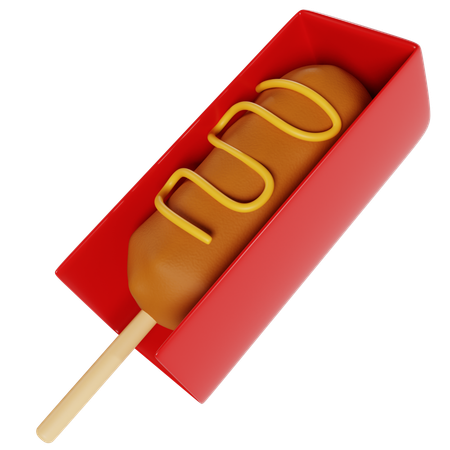 Delicious Corn Dog  3D Icon
