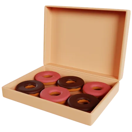 Delicious Donut Assortment Box  3D Icon