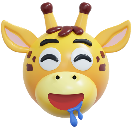 Delicious Giraffe Emoticon  3D Icon