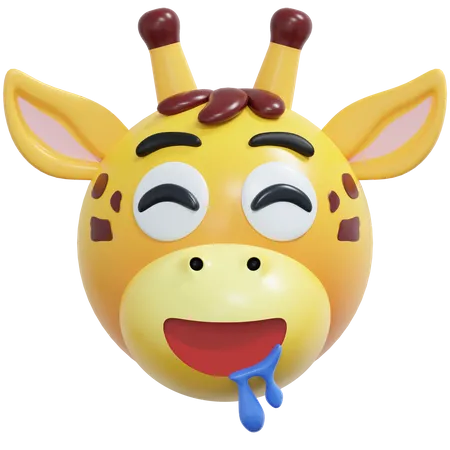 Delicious Giraffe Emoticon 3 D Icon Illustration 3D Icon