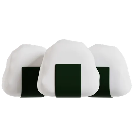 Delicious Onigiri Trio Display  3D Icon