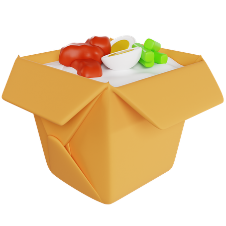 Delicious Rice Box Meal  3D Icon