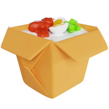 Delicious Rice Box Meal  3D Icon