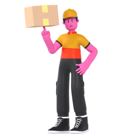 Delivering parcel  3D Illustration