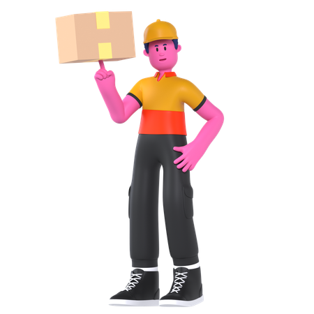 Delivering parcel  3D Illustration