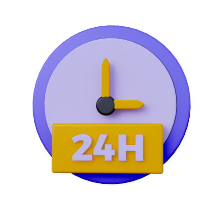 Delivery 24 hours 3D Icon