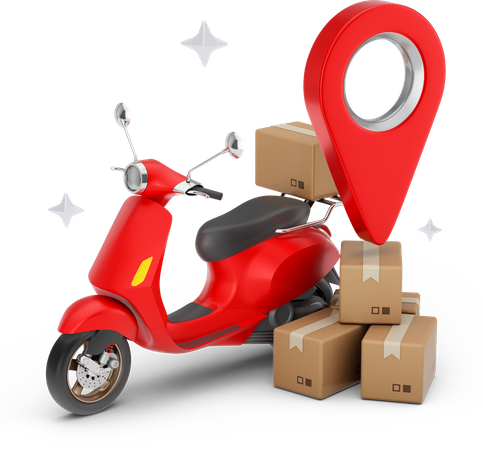 Delivery Bike 3D Icon