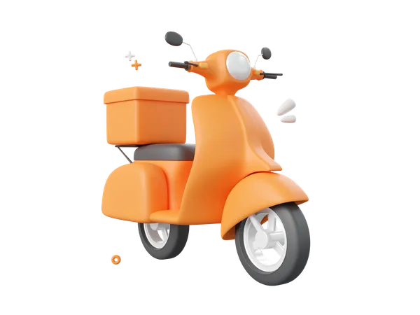 3 D Cartoon Design Illustration Of Scooter Delivery Service 3D Icon