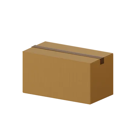 A Clean Cardboard Box 3D Illustration