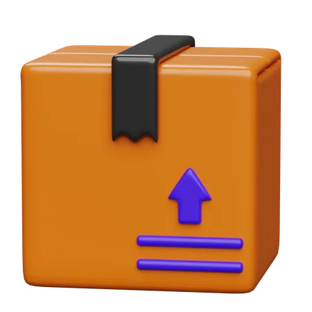 Orange Package Boxes 3 D Render Illustration 3D Icon