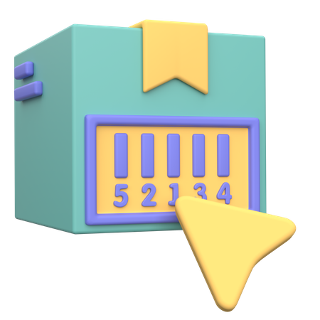 Delivery Box Barcode  3D Icon