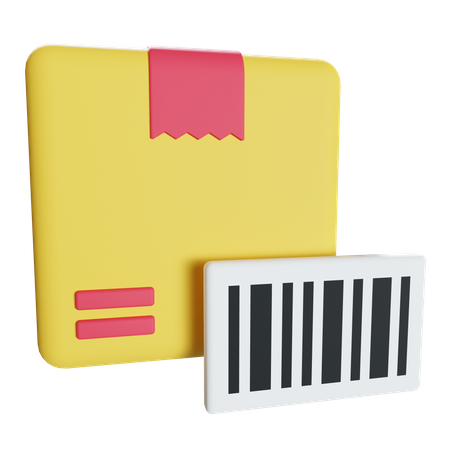 Delivery Box Barcode  3D Illustration