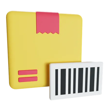 Delivery Box Barcode  3D Illustration