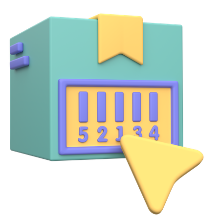 Delivery Box Barcode  3D Illustration