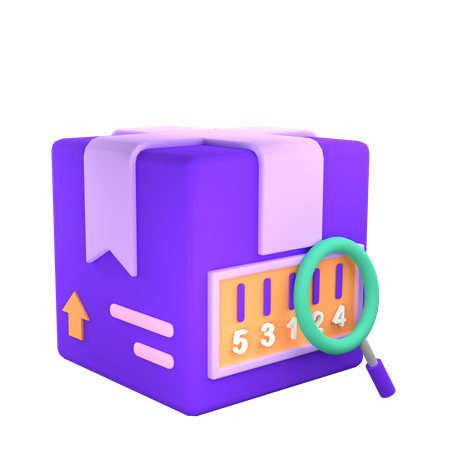 Delivery Box Barcode  3D Illustration