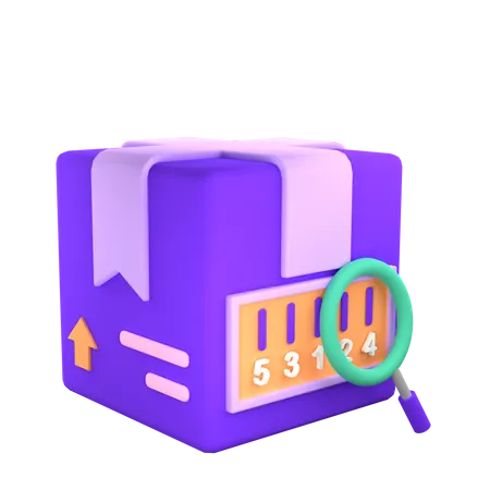 Delivery Box Barcode 3D Illustration