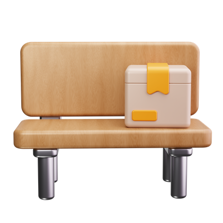 Delivery box on Park bench  3D Icon