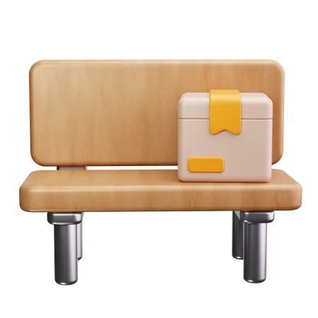 Delivery box on Park bench  3D Icon