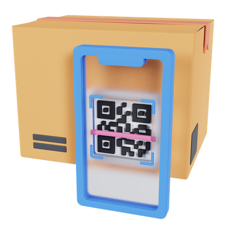 Delivery Box Qr Code Scan  3D Icon