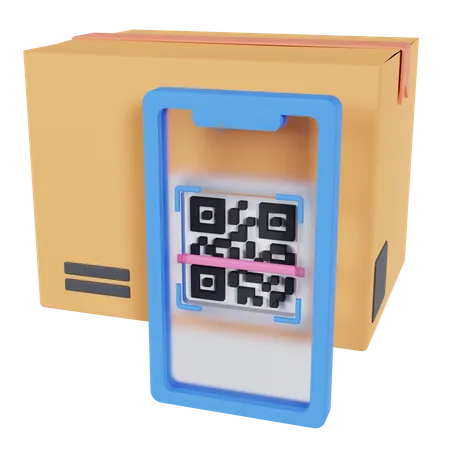 Delivery Box Qr Code Scan  3D Icon