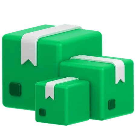 3 D Icon Of 3 Packages 3D Icon