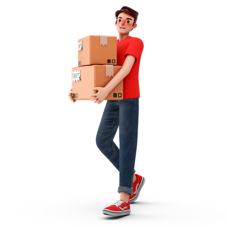 Delivery boy  3D Illustration
