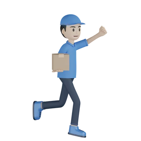 Delivery Boy Asking Parcel  3D Illustration