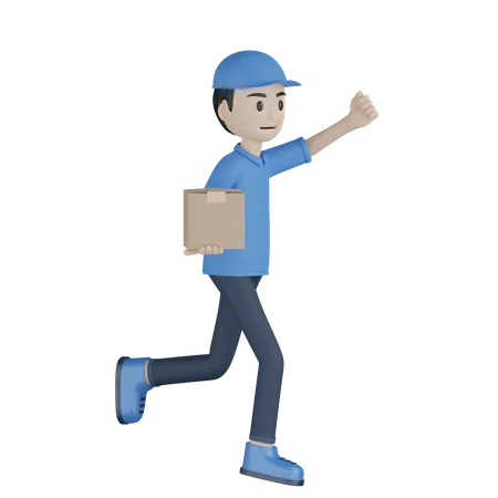 Delivery Boy Asking Parcel 3D Illustration