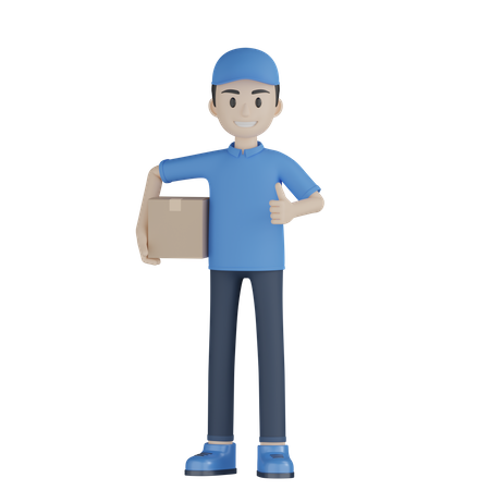 Delivery Boy Giving Feedback  3D Illustration