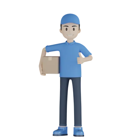 Delivery Boy Giving Feedback  3D Illustration