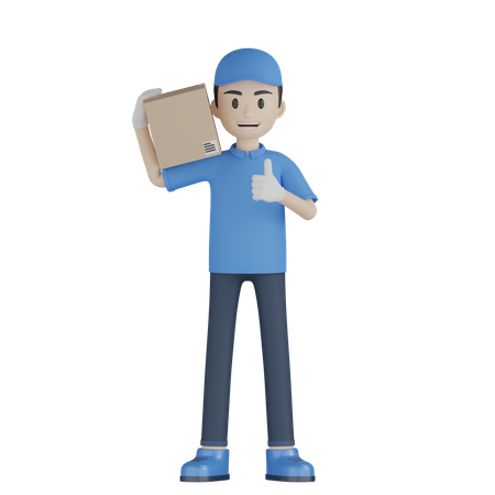 Delivery Boy Giving Feedback  3D Illustration