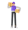 Delivery boy Holding Box