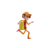 delivery boy running 3d images