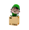 Delivery boy sitting on package