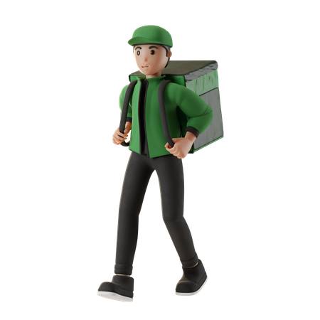 Delivery boy with delivery bag  3D Illustration