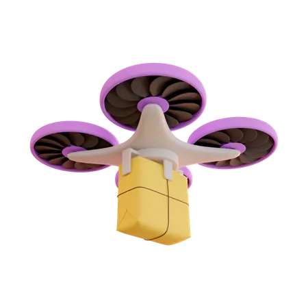Delivery by drone of post package  3D Illustration