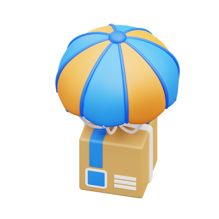 Delivery By Parachute  3D Icon