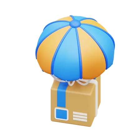 Delivery By Parachute  3D Icon