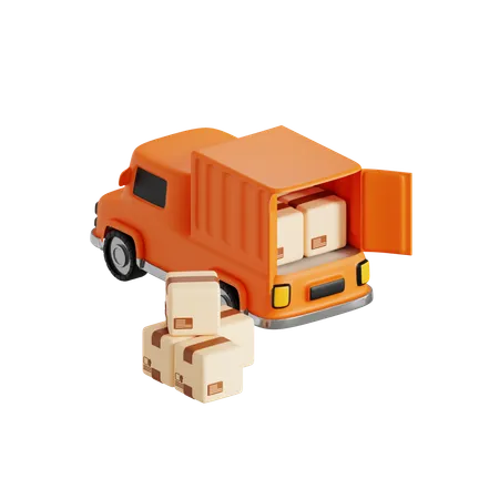 Delivery Car Box  3D Icon