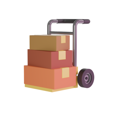Delivery Cart 3D Illustration