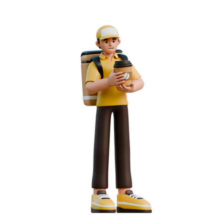Delivery Character With Bag  3D Illustration