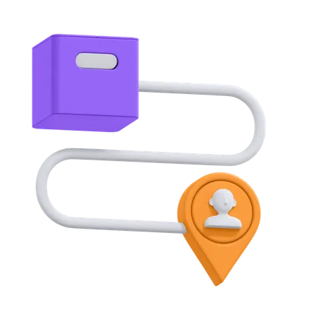 An Icon Of Delivery Destination Route In 3 D Format 3D Icon